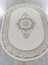 Однотонный ковер ESSA 27236A CREAM / BLUE Овал