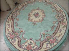 Ковер ручной работы ФЛОРА 510 акрил зеленый    ОВАЛ