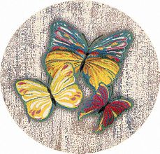 Ковер с бабочками RIO C064 PINK-MULTICOLOR Круг