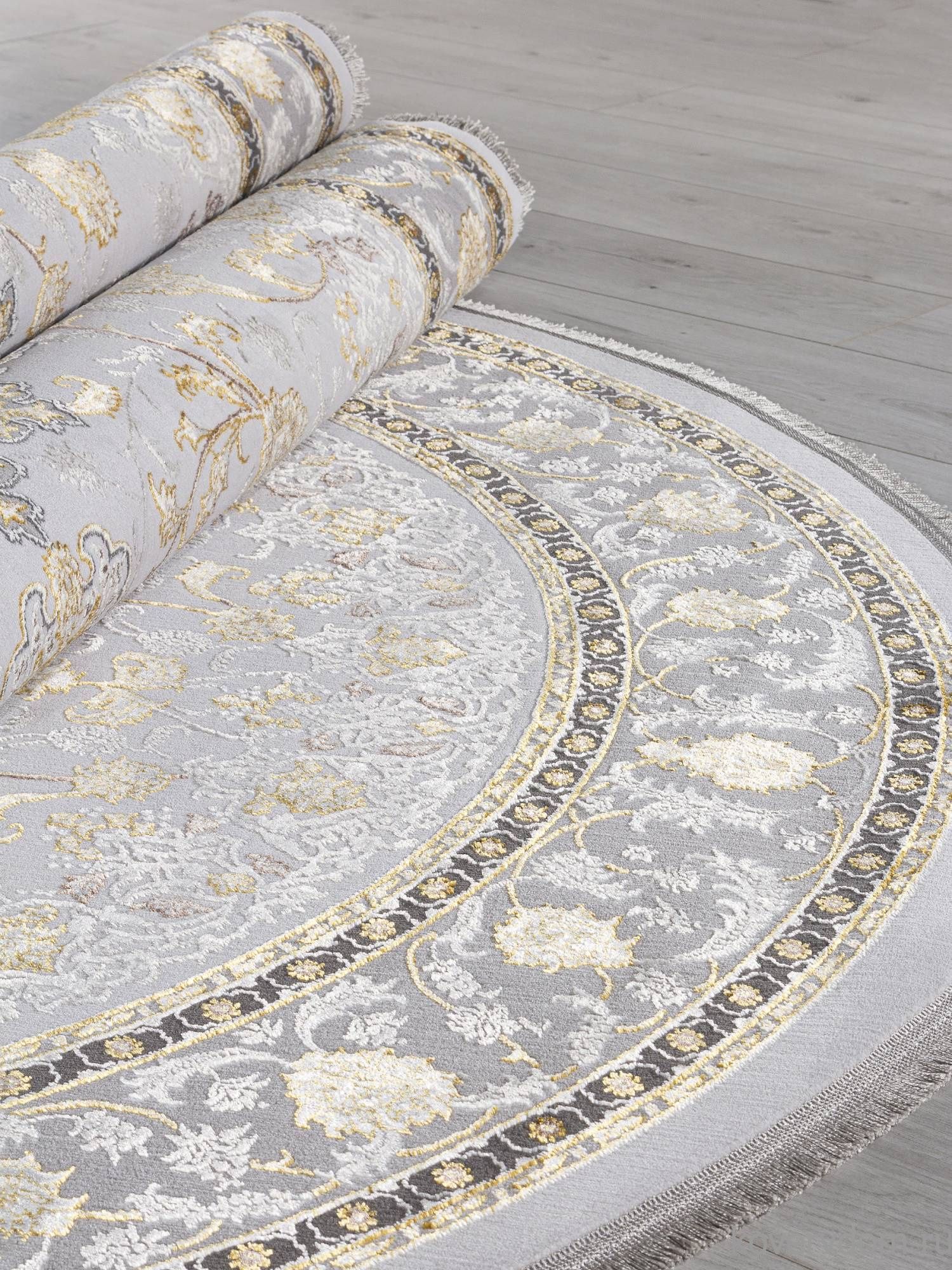 Ковер DELINA A051A LIGHT GREY SHRINK / DARK GREY SHRINK Овал