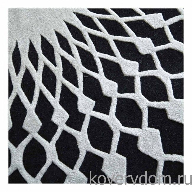 Ковер ручной работы CALEIDOSCOPIO черно-белый круглый Ковер ручной работы CALEIDOSCOPIO черно-белый круглый