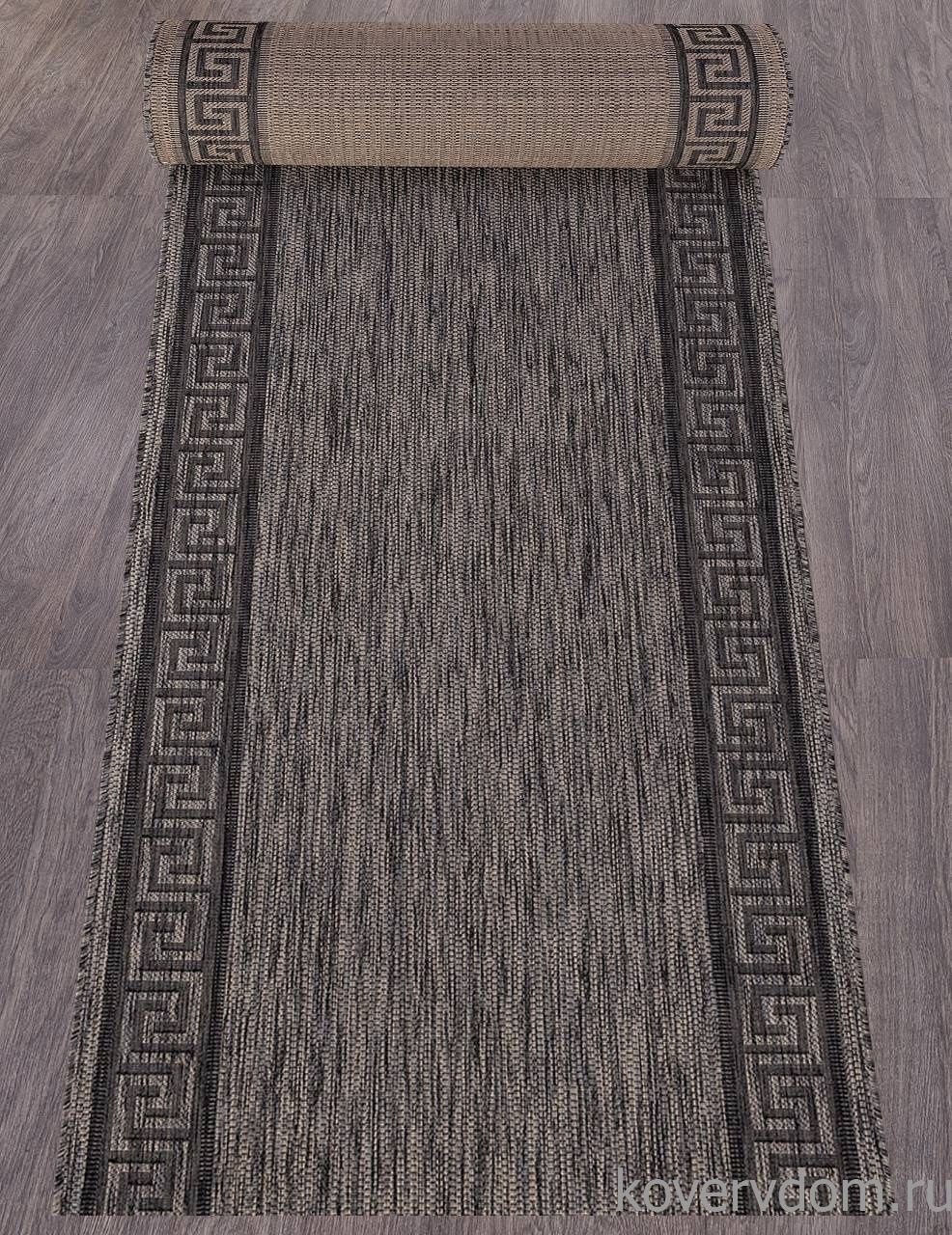 Ковровая дорожка циновка VEGAS S002 D.GRAY-BLACK