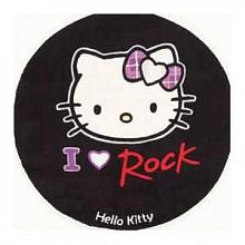 Круглый ковер детский черный ручной работы Hello Kitty HK-BC-15