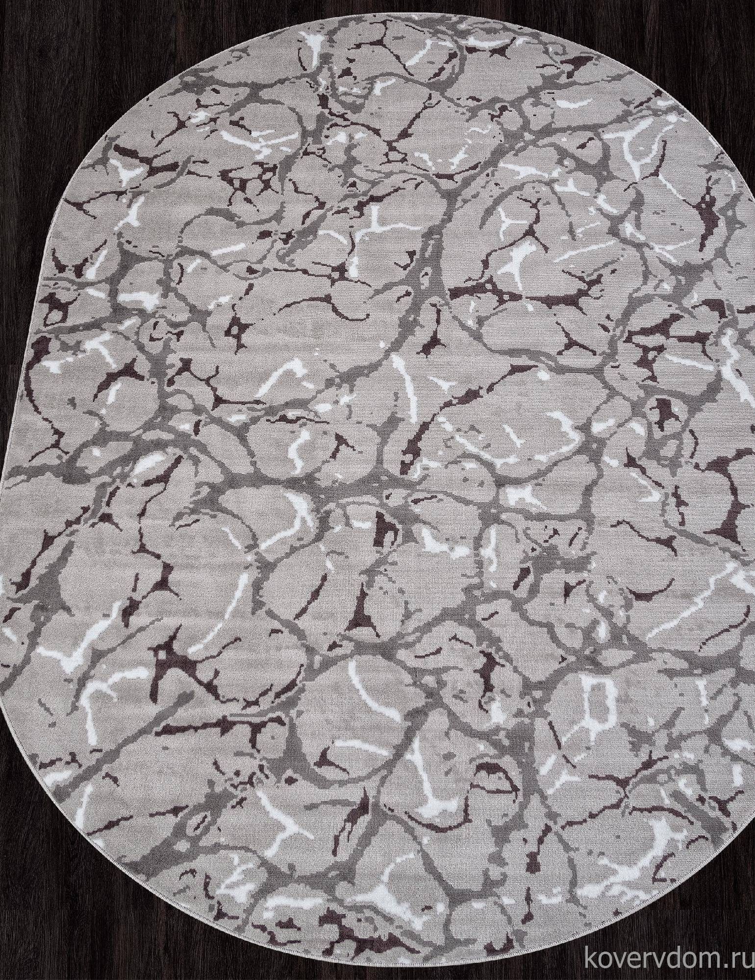 Ковер SILVER-A F389 GRAY Овал