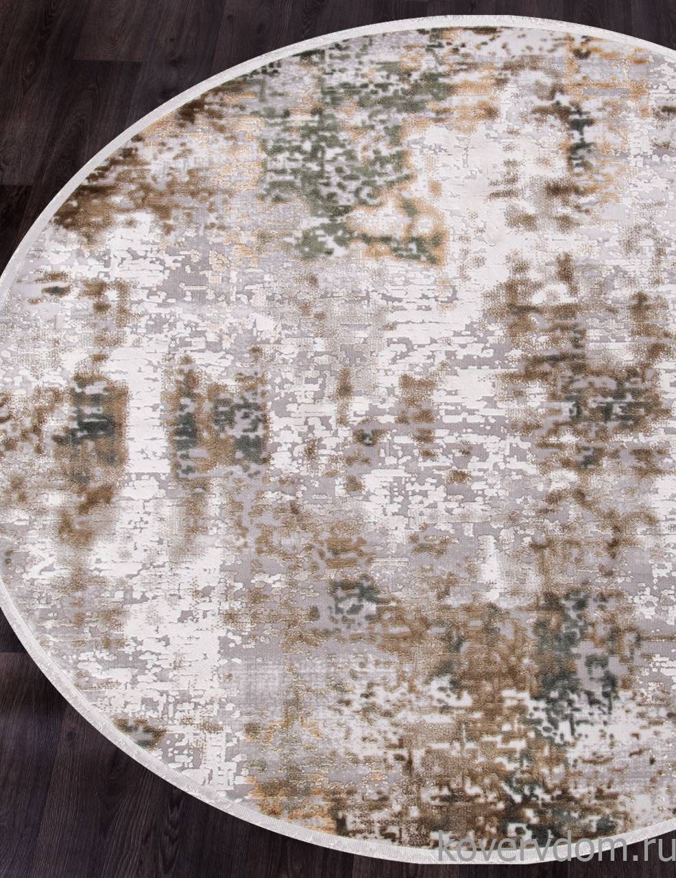 Ковер ALLURES 12104 CREAM / GREEN Круг Ковер ALLURES 12104 CREAM / GREEN Круг